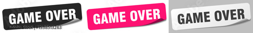 game over sticker. game over sticker set on white background