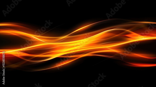 Wallpaper Mural Dynamic energy flow in vibrant orange and yellow lines, creating sense of movement and warmth against black background Torontodigital.ca