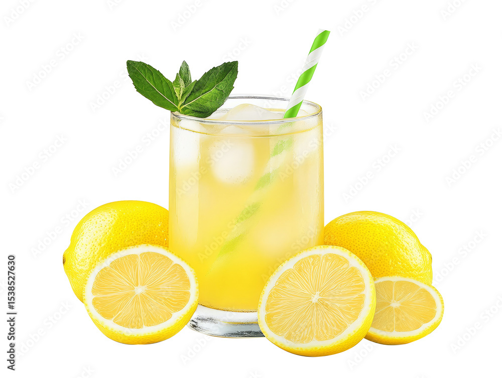 Fresh lemonade with lemon slices Fresh lemonade with lemon slices