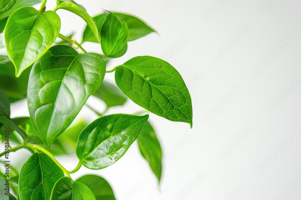 High Definition View of Beautiful Green Plant on a White High Definition View of Beautiful Green Plant on a White