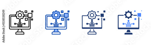 Digital Transformation icon sheet multiple style collection