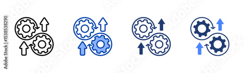 Continuous Improvement icon sheet multiple style collection