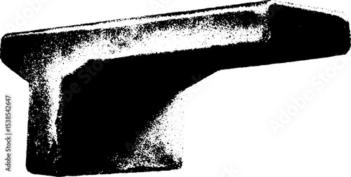 High contrast cantilevered slab fragment in black and white design