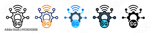 6G Technology Multyple Style Icon