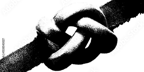 Celtic knot tattoo design on hand in high contrast black and white