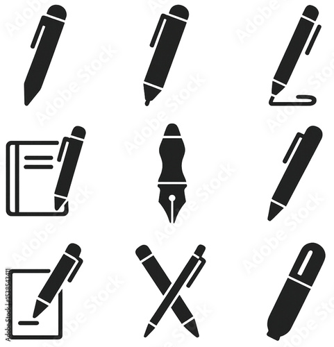 Flat Icon – Pen (Black to School)
