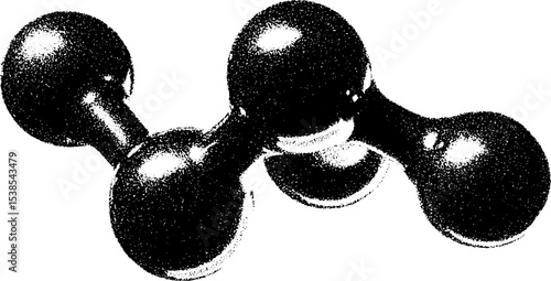 High contrast black and white molecular structure for scientific design