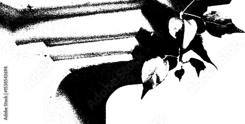 Chipped cornice fragment featuring vine decoration for architectural design