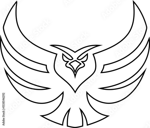 Eagle flat icon for patriotic or wildlife design.