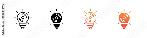 Idea Multiple Style Icon Set Vector 