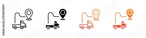 Routing Multiple Style Icon Set Vector 