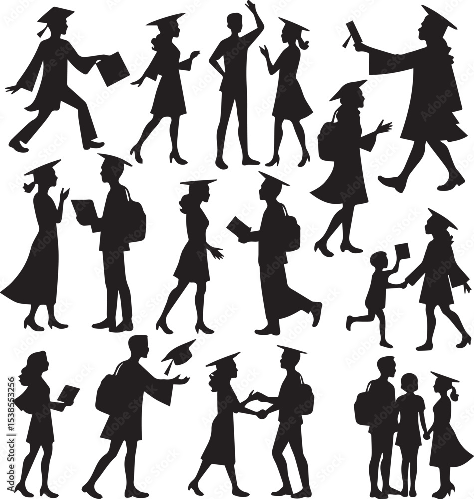 Fototapeta premium Graduation and education-related scenes
