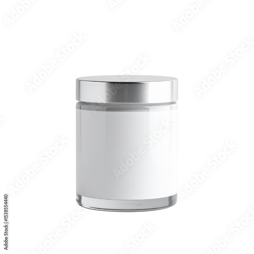 Wallpaper Mural A sleek, modern jar with a silver lid, designed for beauty or storage purposes. cut out. transparent background Torontodigital.ca