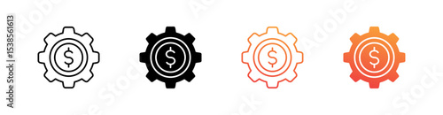 Asset Management Multiple Style Icon Set Vector 