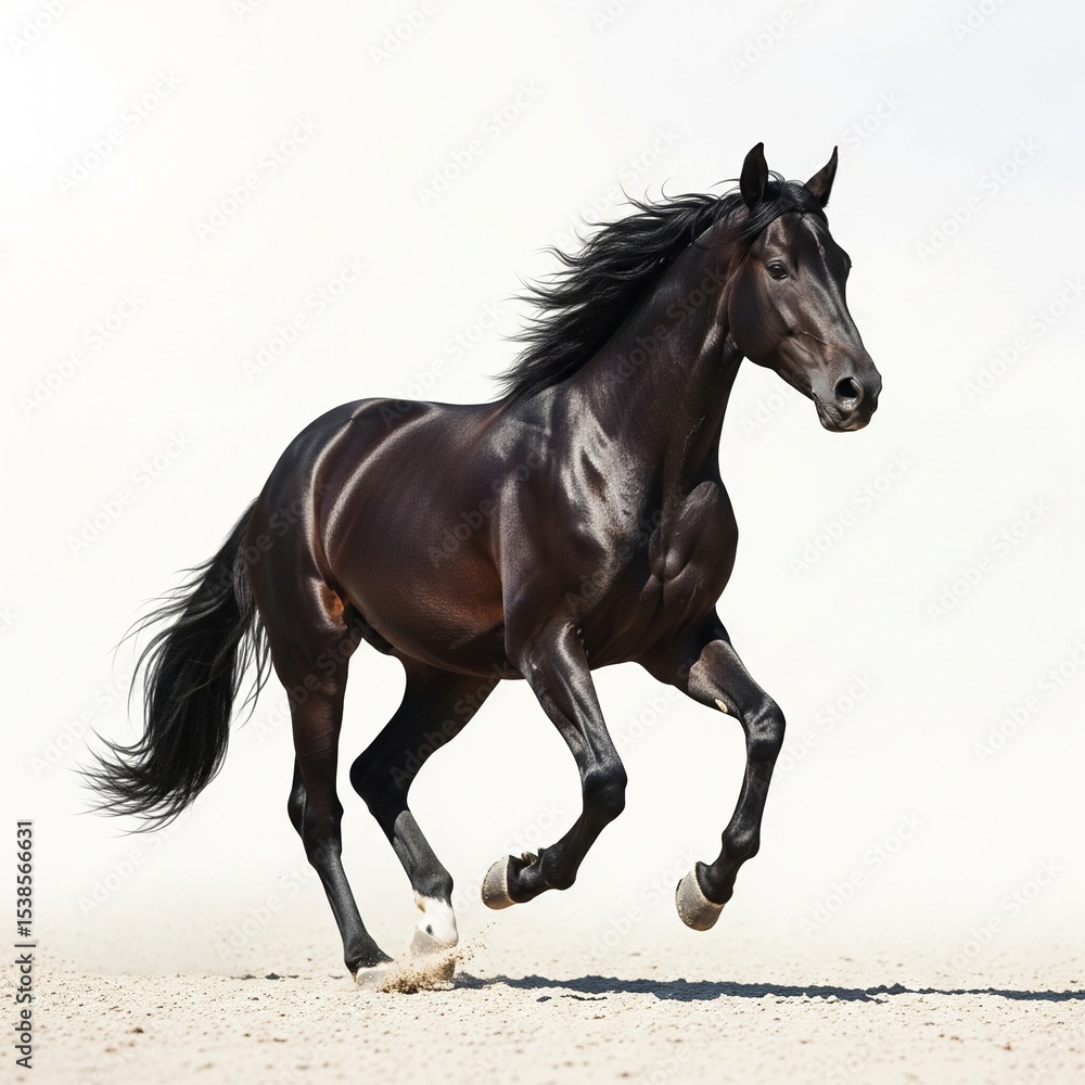 Fototapeta premium black horse running