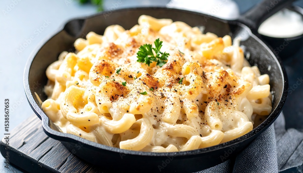 Creamy Mac and Cheese in Cast Iron Skillet A Delicious Comfort Food Dish Creamy Mac and Cheese in Cast Iron Skillet A Delicious Comfort Food Dish