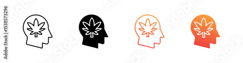 Drug Addiction Multiple Style Icon Set Vector 