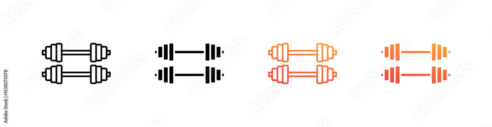 Obraz premium Dumbbel Multiple Style Icon Set Vector 