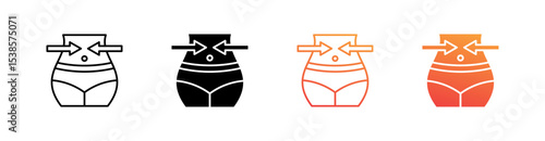 Lose Weight Multiple Style Icon Set Vector 