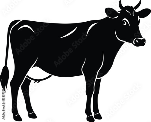 Minimal cow silhouette with visible udder and bold shape