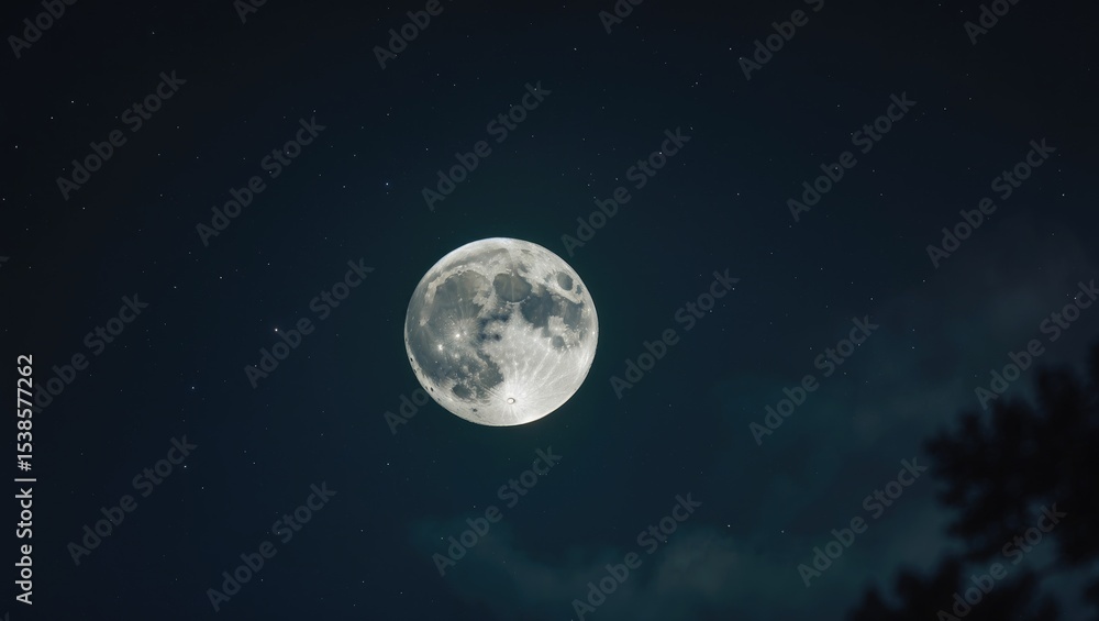 Fototapeta premium Stunning moon glow concealed within shadows