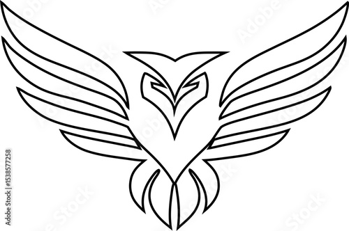 Eagle line icon vector, strong symbol for logos or emblems.