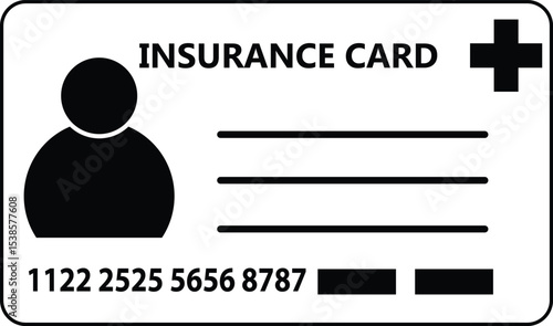 Insurance medical card icon. Medical insurance card sign. Health insurance card symbol. flat style.