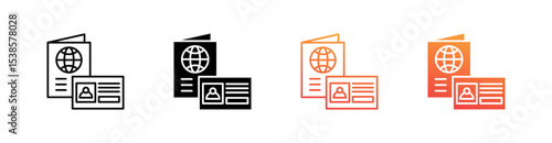 Visa Multiple Style Icon Set Vector 