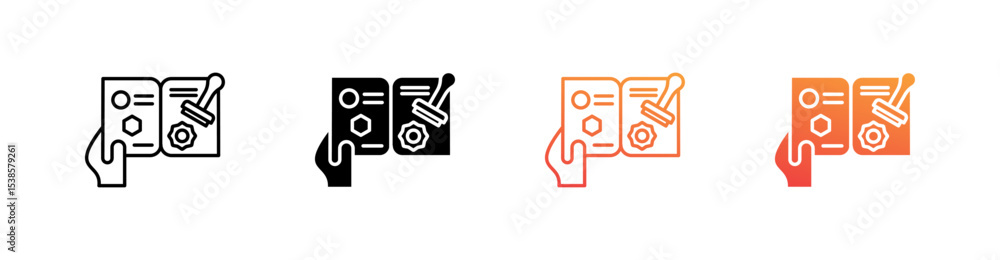 Stamps Multiple Style Icon Set Vector Stamps Multiple Style Icon Set Vector