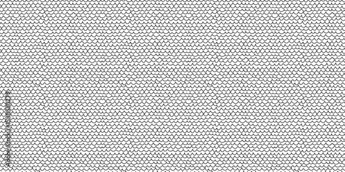 Horizontal fish scale seamless pattern in black and white. Vector seamless abstract background with Irregular hand drawn zig zag lines. Perfect for wallpaper, packaging, textile, or other projects