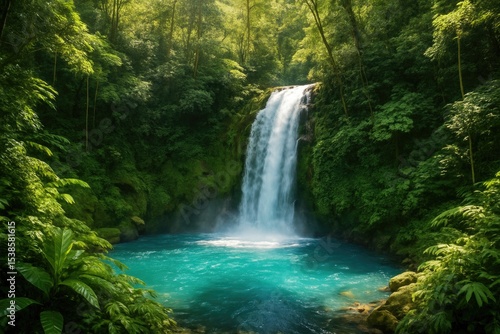 Mystical Azure Cascade in a Secret Haven
