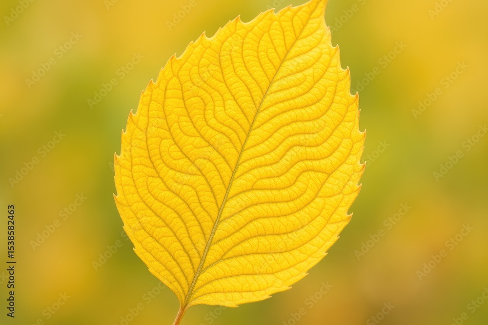 A vibrant yellow leaf featuring intricate line patterns, radiating energy and liveliness A vibrant yellow leaf featuring intricate line patterns, radiating energy and liveliness