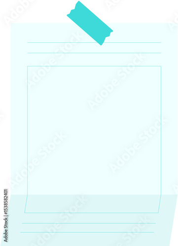 Blue taped memo paper illustration

