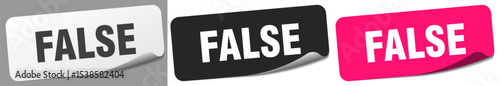 false sticker. false sticker set on white background