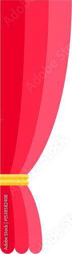 Left red curtain illustration
