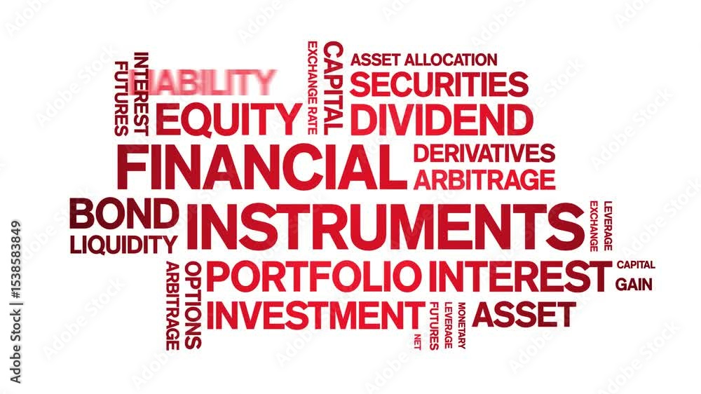 Financial instruments animated word cloud;text design animation tag kinetic typography seamless loop. Financial instruments animated word cloud;text design animation tag kinetic typography seamless loop.