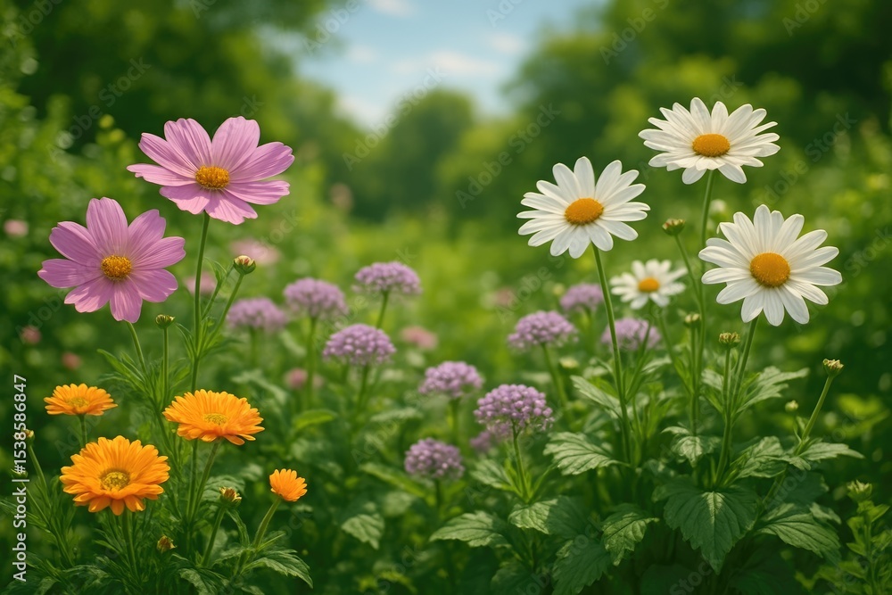 Stunning floral display in the garden Stunning floral display in the garden