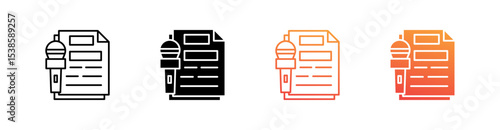 Attribution Multiple Style Icon Set Vector 