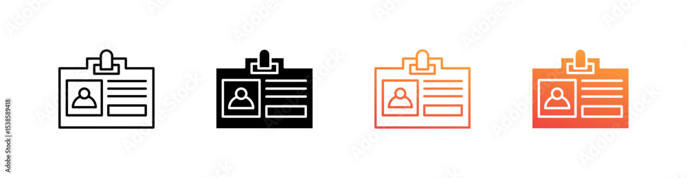 Fototapeta premium Press Pass Multiple Style Icon Set Vector 