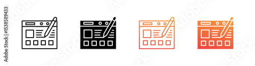 Publisher Multiple Style Icon Set Vector 