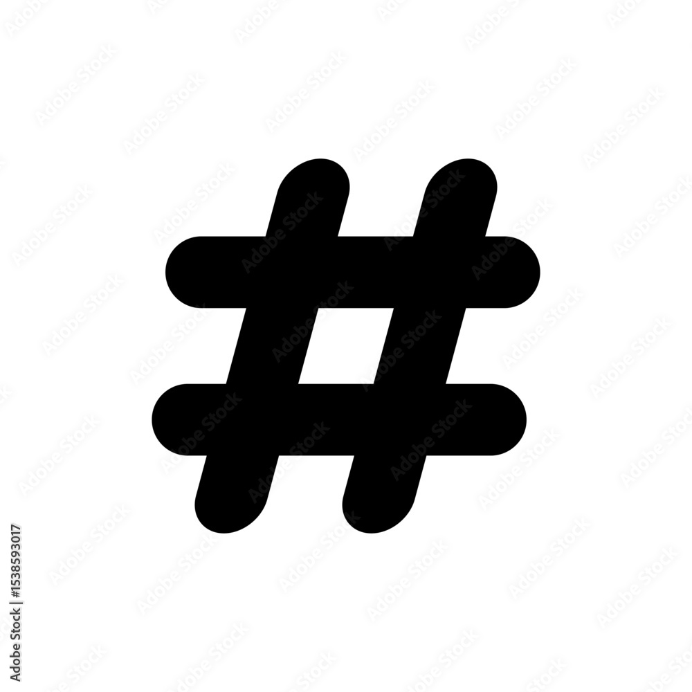 Obraz premium Hashtag icon symbol for apps and websites. hashtag sign and symbol