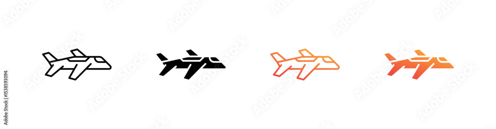 Airplane Multiple Style Icon Set Vector Airplane Multiple Style Icon Set Vector