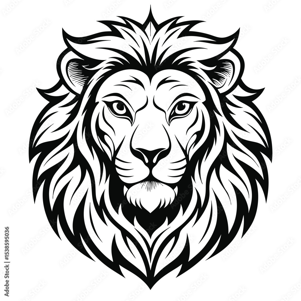 Fototapeta premium lion head line art Bold, Minimalist Logo Design for Branding