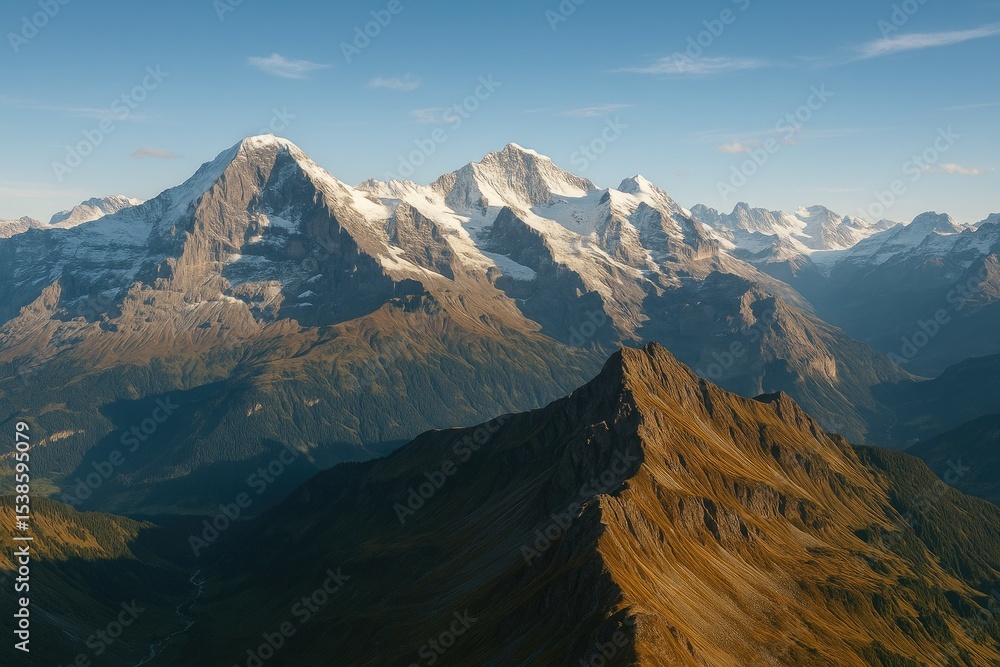 Fototapeta premium View of the Bernese Oberland from Niesen Mountain