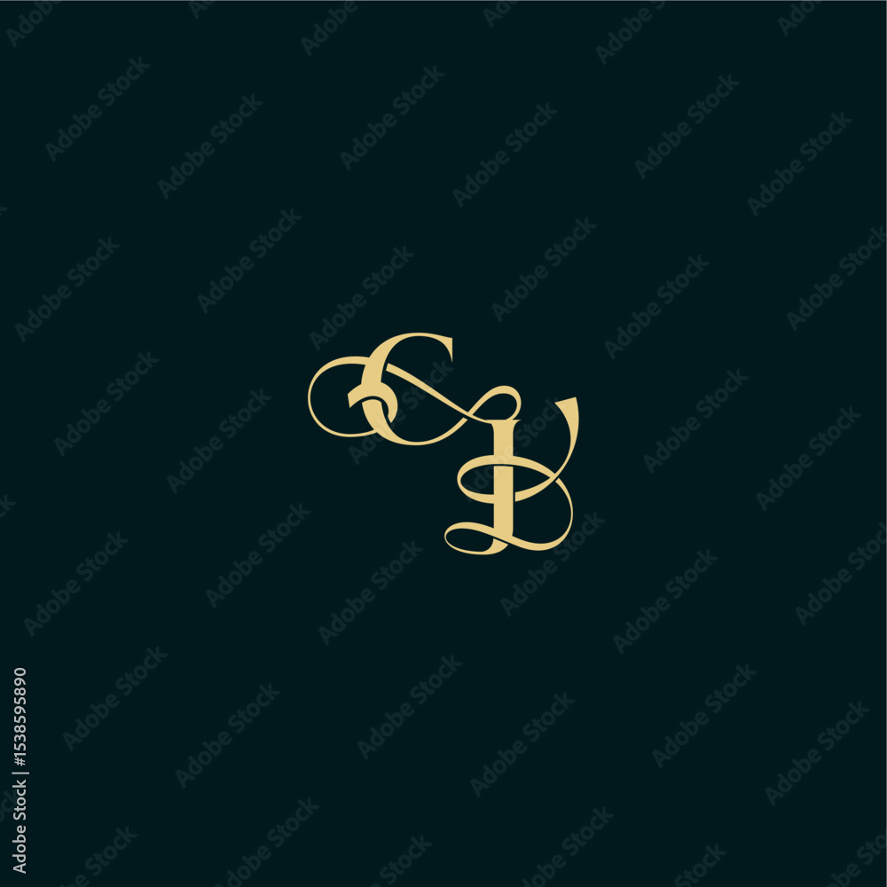 bold concept design elegant and curvy style monogram CJ wedding logo initial letter bold concept design elegant and curvy style monogram CJ wedding logo initial letter
