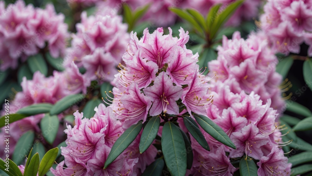 Fototapeta premium Stunning clusters of vibrant rhododendron blossoms