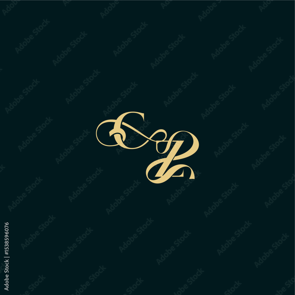 bold concept design elegant and curvy style monogram CZ wedding logo initial letter bold concept design elegant and curvy style monogram CZ wedding logo initial letter