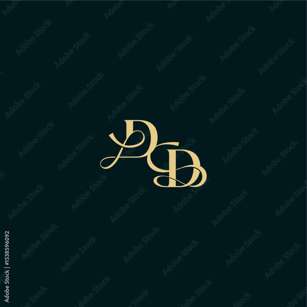 bold concept design elegant and curvy style monogram DD wedding logo initial letter bold concept design elegant and curvy style monogram DD wedding logo initial letter