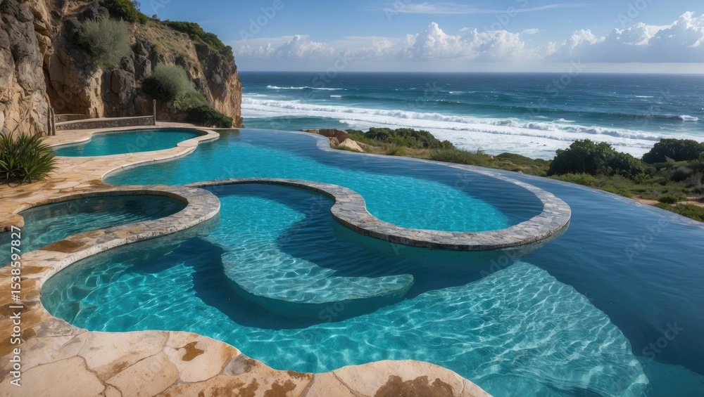 Fototapeta premium Natural swimming pools at the Windy Cove