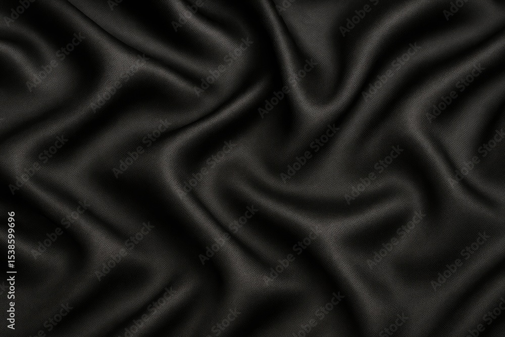 Silky textile background showcasing a sleek black scarf made of rayon with a luminous satin finish, ideal for creative endeavors. Silky textile background showcasing a sleek black scarf made of rayon with a luminous satin finish, ideal for creative endeavors.